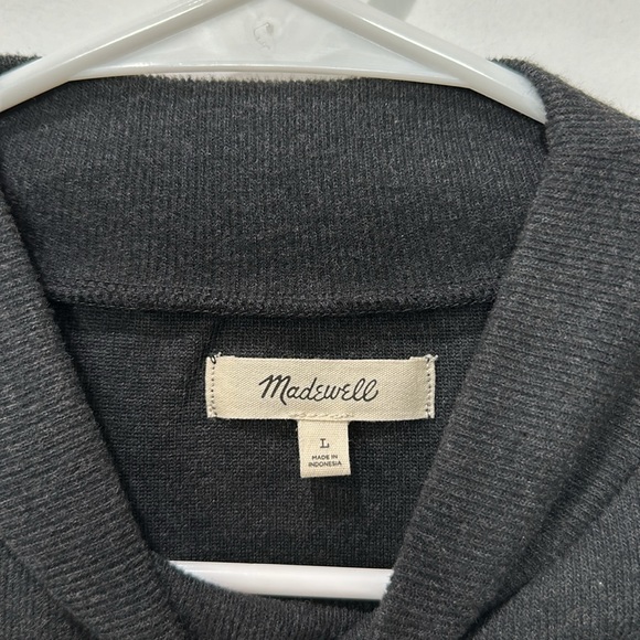 Grey Mock Neck Puff Sleeve Madewell Sweater - Picture 3 of 4
